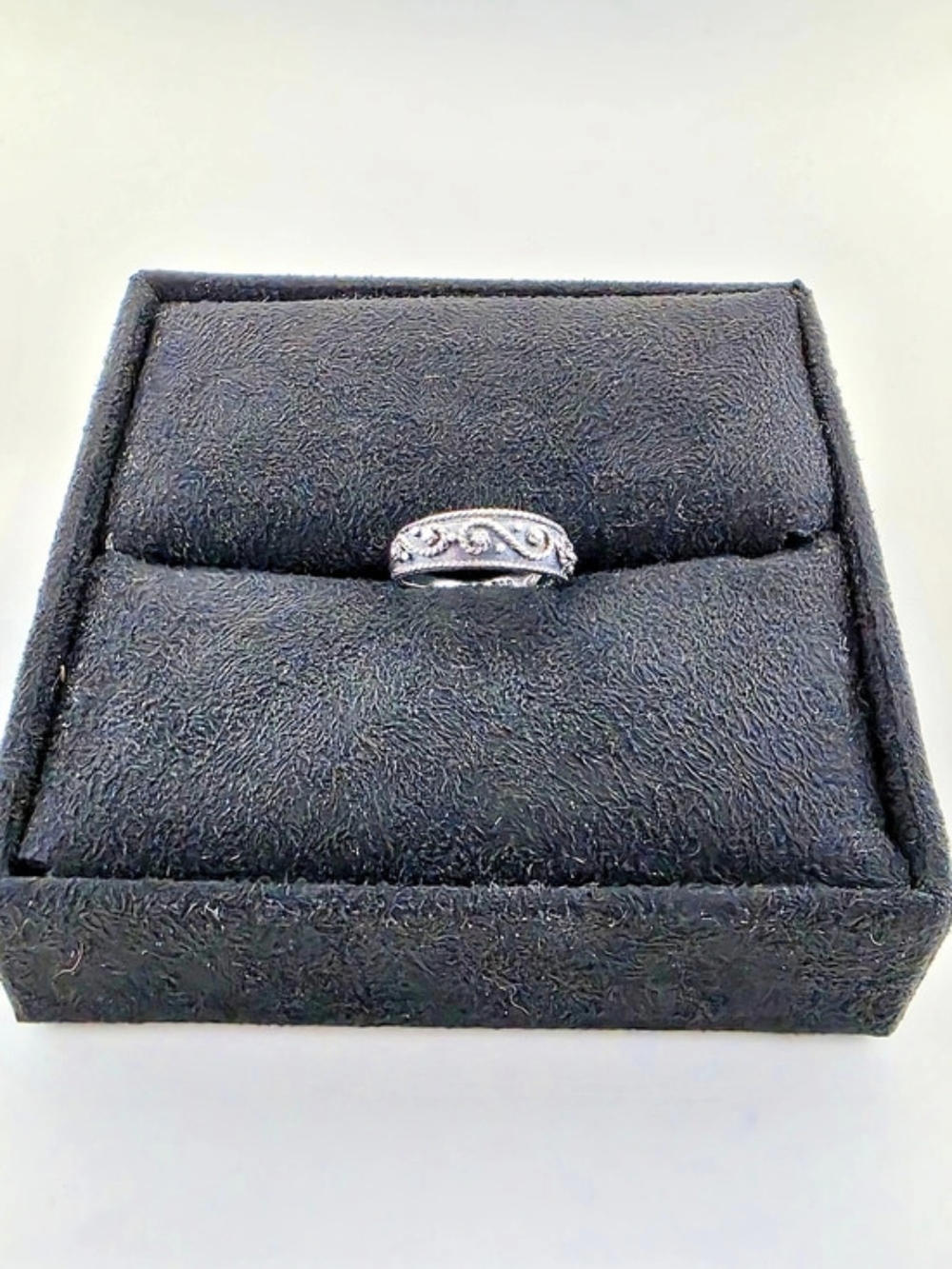 ✨ Vintage Sterling Silver Filigree Scroll Band Ring ✨